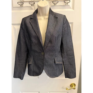 Zara Basic denim blazer cotton, polyester, and spandex blend size small